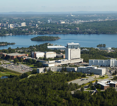 An aerial shot of the Laurentian campus